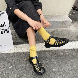 Faux-leather Woven Sandals