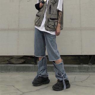 Detachable-leg Baggy Jeans