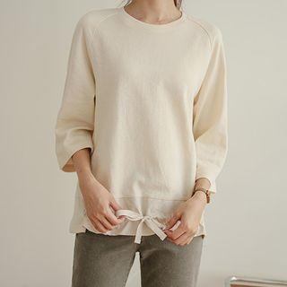 Drawstring Contrast-panel T-shirt
