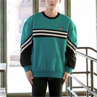 Contrast-trim Brushed-fleece Lined Sweatshirt