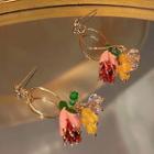 Flower Drop Earring 1 Pair - C-904 - Gold - One Size