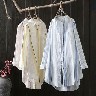Striped Print Long-sleeve Jacket