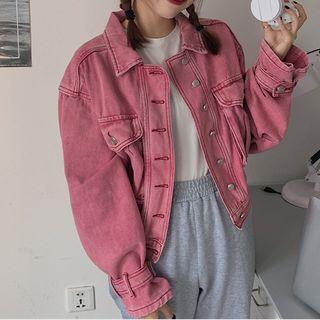 Cropped Cargo Jacket Pink - One Size