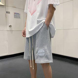 Plain Print Wide Leg Sweatshorts
