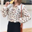 Lace Collared Floral Print Blouse