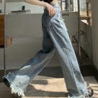 Skirt Panel Loose Fit Jeans