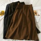 High-waist Woolen Midi Skirt