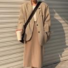 Single-breasted Check Blazer / Midi A-line Skirt
