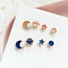 Set: Planet Moon & Star Alloy Earring (assorted Designs)