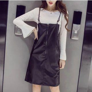 Set: Bell Sleeve Top + Strappy A-line Dress