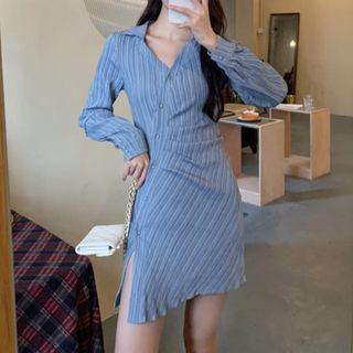 Asymmetrical Mini Shirt Dress