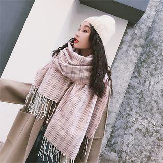 Couple Matching Plaid Fringed Scarf
