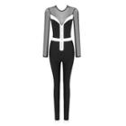 Long-sleeve Sheer Panel Jumpsuit