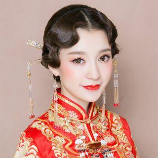 Bridal Set: Hair Stick + Dangle Earrings