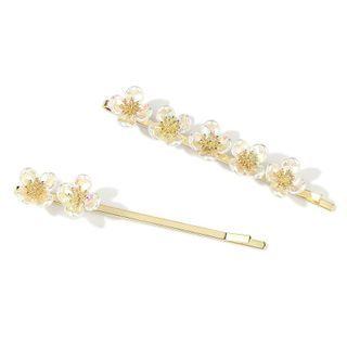 Set Of 2: Flower Hair Clip Hair Clip - Small Flower - One Size