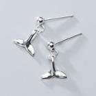 925 Sterling Silver Whale Tail Dangle Earring S925 Silver - 1 Pair - One Size