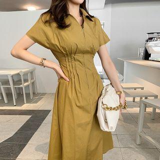 Collared A-line Long Dress