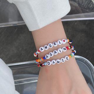 Lettering Acrylic Bead Bracelet
