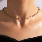 Beaded Chain Necklace 19904 - Gold - One Size