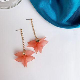 Resin Petal Dangle Earring 1 Pair - As Shown In Figure - One Size