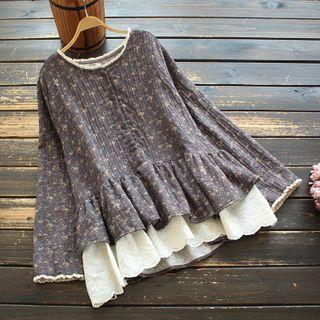 Floral Print Layered Blouse