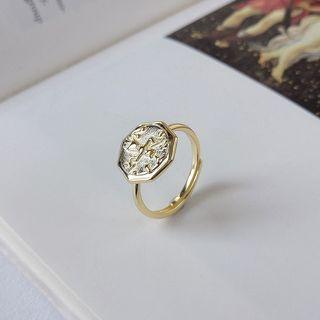 925 Sterling Silver Coin Ring Gold - One Size