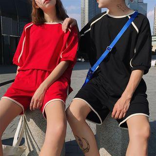 Couple Matching Set: Plain Top + Shorts