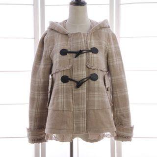 Plaid Hooded Toggle Coat