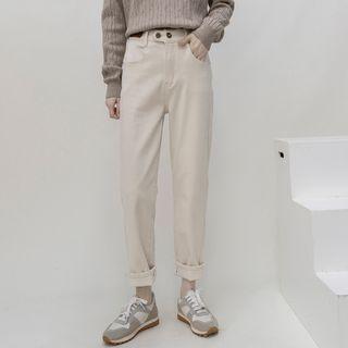 Tapered Mid Rise Jeans