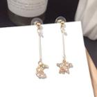 Star Drop Earring Gold Silver Earring - One Size