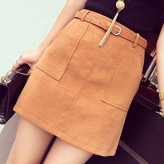 Pocketed A-line Skirt