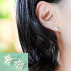 Rhinestone Snowflake Stud Earring 1 Pair - As Shown In Figure - One Size