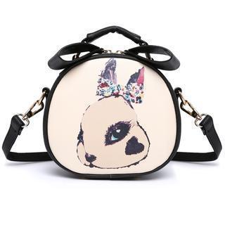 Faux-leather Rabbit-print Cross Bag