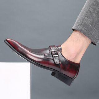 Faux Leather Ombre Buckled Loafers