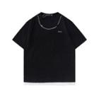 Mock Two-piece Short-sleeve Chained T-shirt