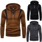 Faux Leather Paneled Hoodie