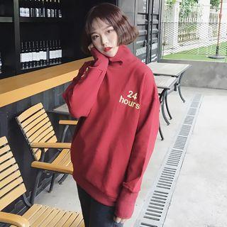 Embroidered Turtleneck Pullover