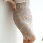Tall Size Lace Overlay Pencil Skirt