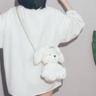 Fleece Rabbit Crossbody Bag White - One Size