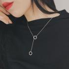 Sterling Silver Ring-drop Chain Necklace