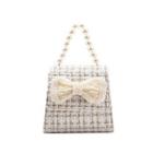 Faux Pearl Bow Flap Chain Crossbody Bag White - One Size