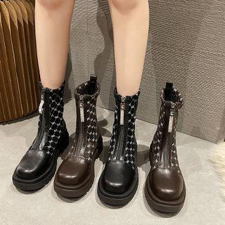 Print Panel Zip Platform Short Boots