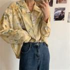 Flower Print Loose-fit Blouse As Figure - One Size