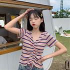 Short-sleeve Rainbow Stripe Top