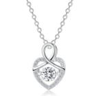 925 Sterling Silver Rhinestone Heart Pendant Necklace Necklace & Pendant - One Size