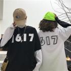 Couple Matching Mock Two-piece Lettering Long-sleeve T-shirt