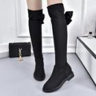 Ribbon Accent Lined Tall Boots / Over-the-knee Boots