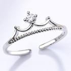 Crown Open Ring White Gold - One Size