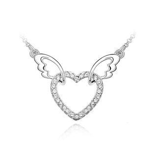 Fashion Angel Wings Necklace With White Austrian Element Crystal