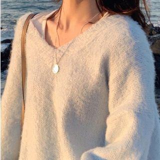 Oversize V-neck Sweater Sky Blue - One Size